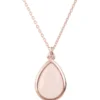 Latelita Pisa Mini Teardrop Necklace Rosegold Rose Quartz
