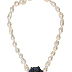 Latelita Poppy Flower Baroque Pearl Necklace Sapphire Blue Gold -Cheap Gemiracle Store poppy flower baroque pearl necklace sapphire blue gold 193437