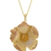 Latelita Poppy Pendant Necklace Gold Lemon Cz