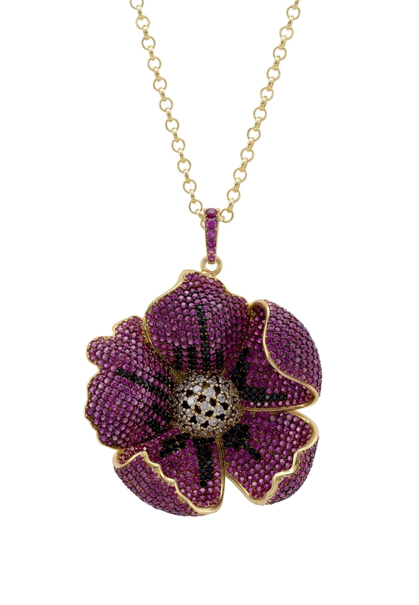 Latelita Poppy Pendant Necklace Gold Ruby Red Cz 1 Latelita Poppy Pendant Necklace Gold Ruby Red Cz