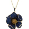 Latelita Poppy Pendant Necklace Gold Sapphire Blue Cz