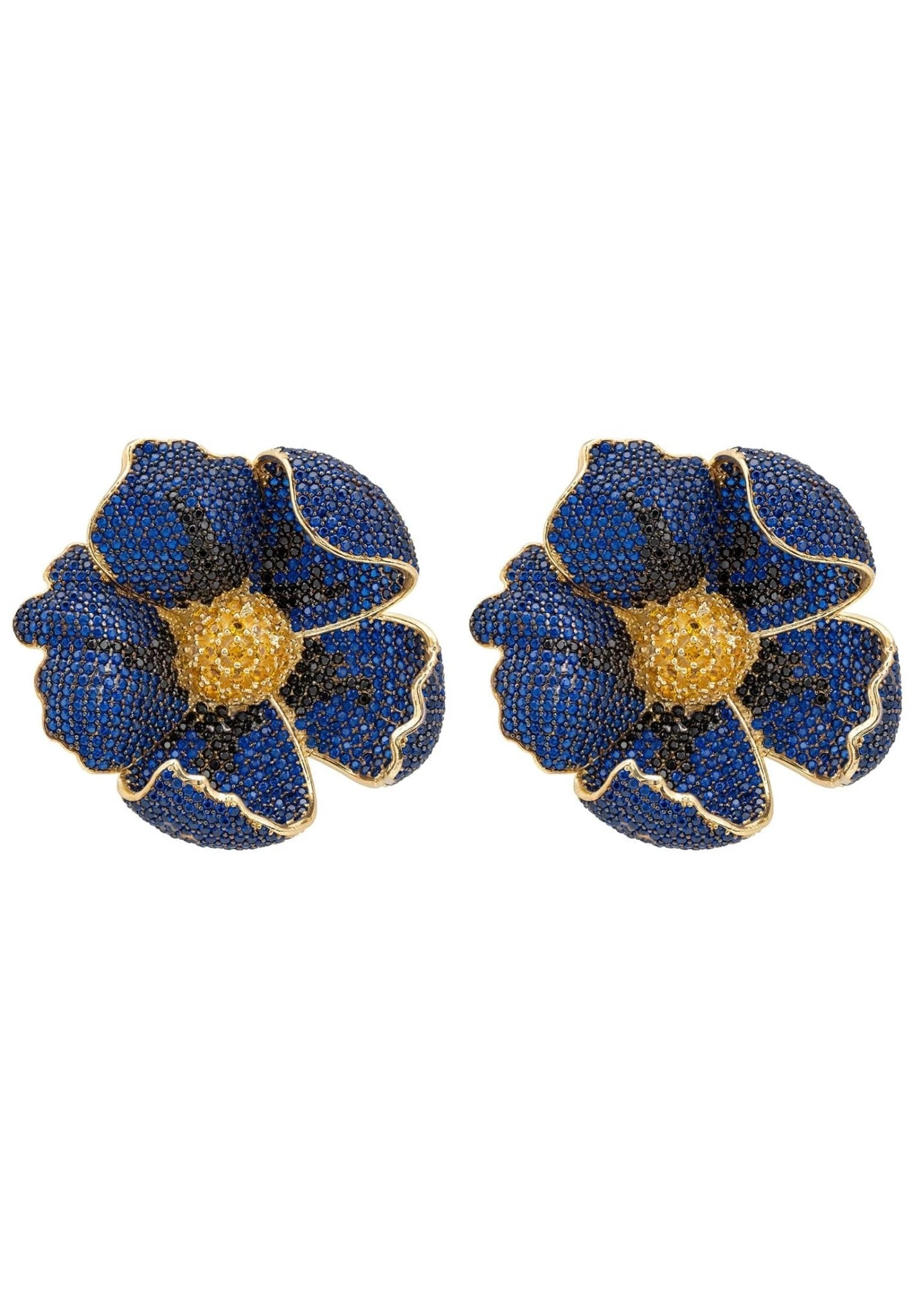 Latelita Poppy Sapphire Blue Earrings Gold 1 Latelita Poppy Sapphire Blue Earrings Gold