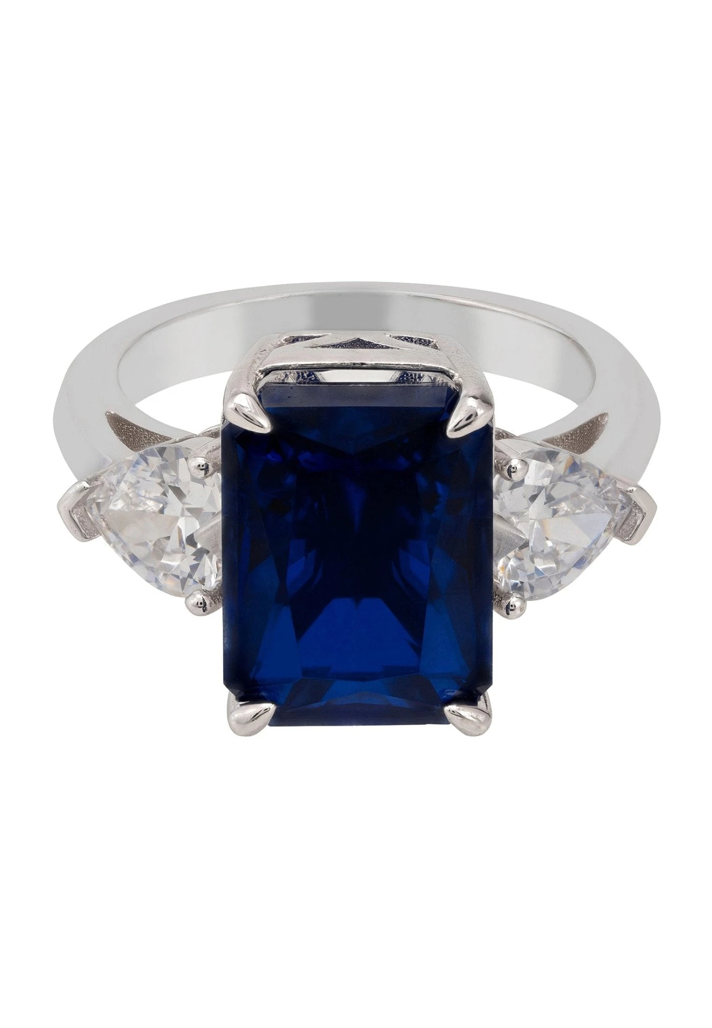 Latelita Rania Rectangle Gemstone Ring Silver Sapphire 4 Latelita Rania Rectangle Gemstone Ring Silver Sapphire - Image 4