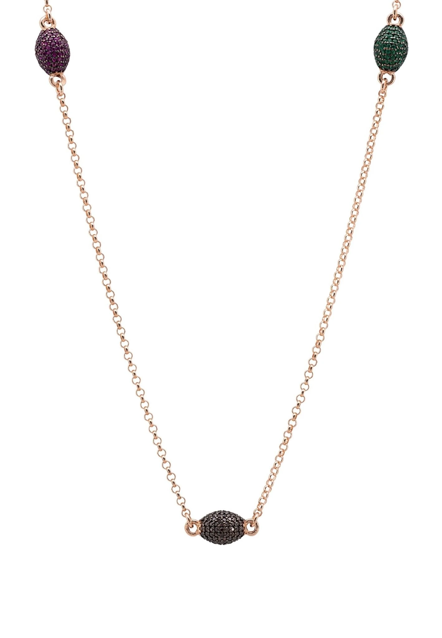 Latelita Rococo Rainbow Long Necklace Rosegold 3 Latelita Rococo Rainbow Long Necklace Rosegold - Image 3