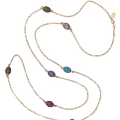 Latelita Rococo Rainbow Long Necklace Rosegold