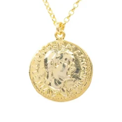 Latelita Roman Coin Pendant Necklace Gold