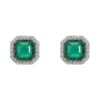 Latelita Rosalind Stud Earrings Silver Colombian Emerald