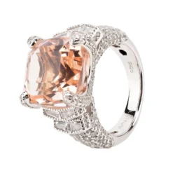 Latelita Seasons Cocktail Ring Blossom Morganite Silver