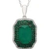 Latelita Seraphina Pendant Necklace Silver Colombian Emerald