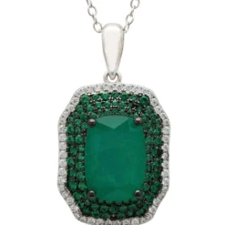 Latelita Seraphina Pendant Necklace Silver Colombian Emerald