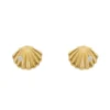 Latelita Shell Metallic Stud Earrings Gold