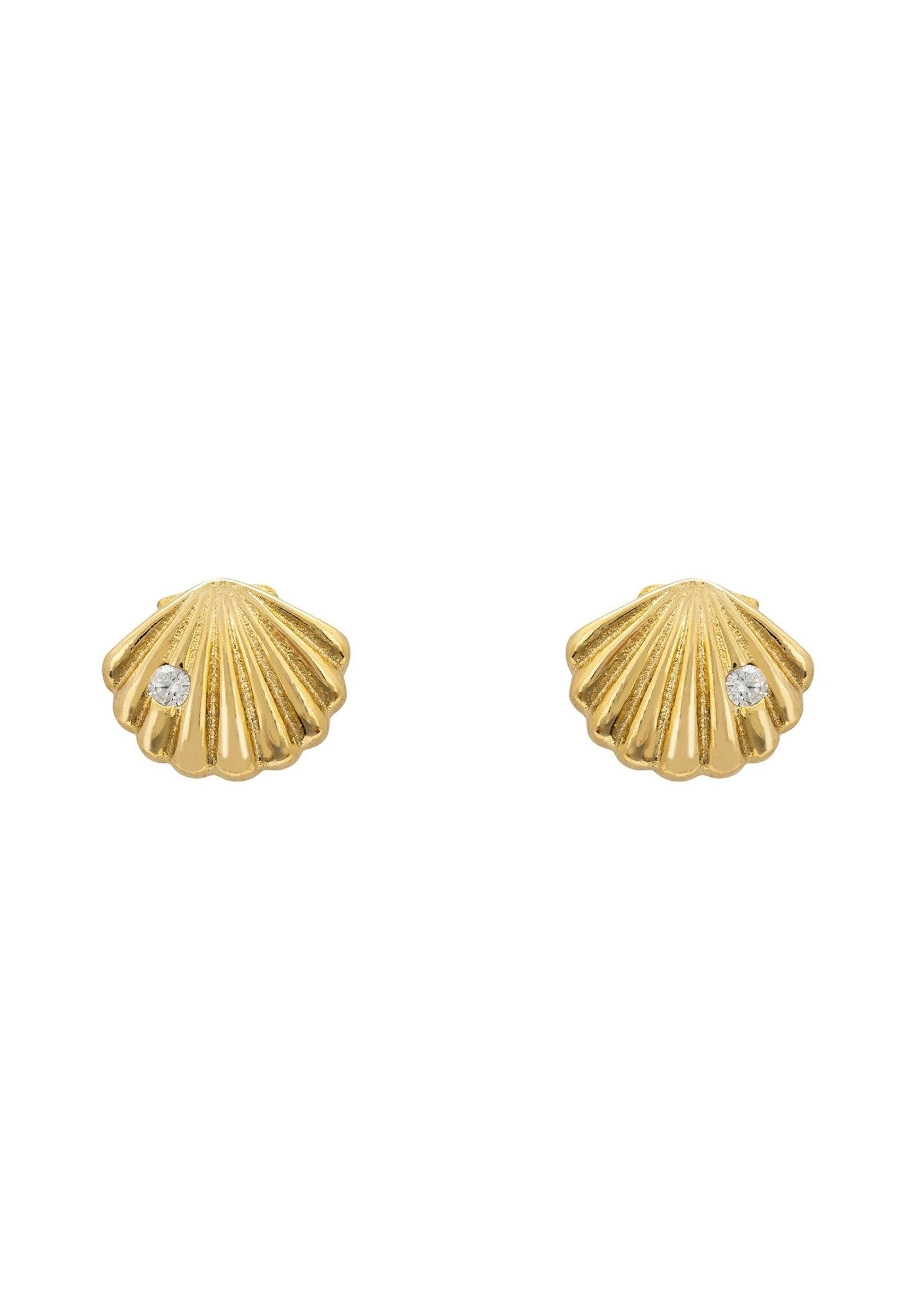 Latelita Shell Metallic Stud Earrings Gold 1 Latelita Shell Metallic Stud Earrings Gold