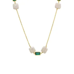 Latelita Sicily 120Cm Necklace Gold Petrol Tourmaline