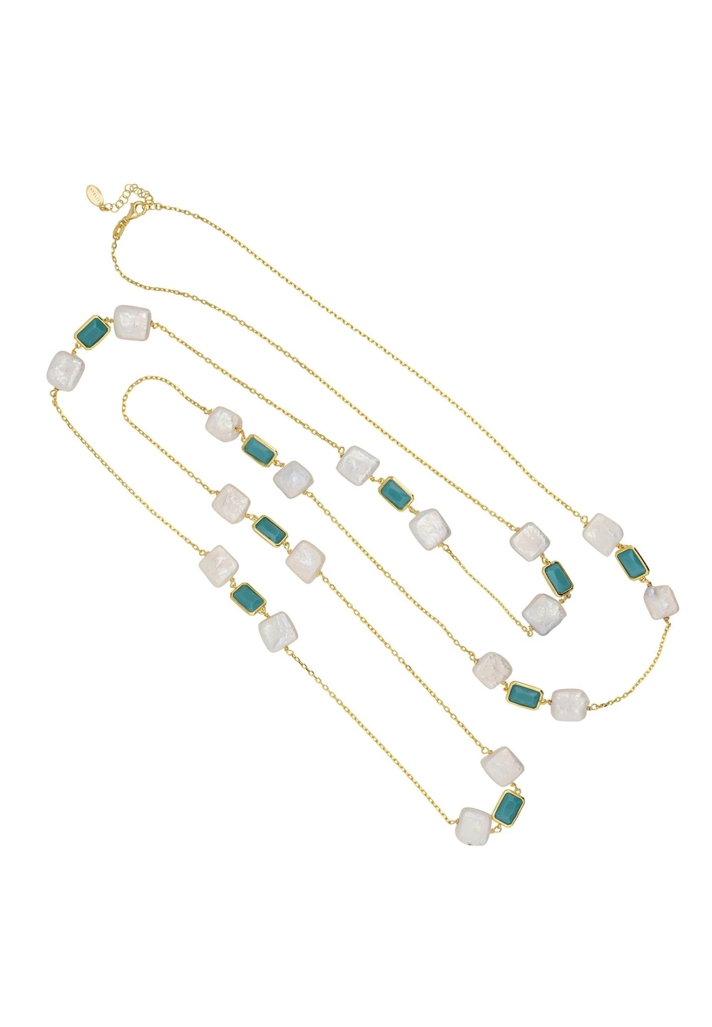 Latelita Sicily 120Cm Necklace Gold Turquoise 3 Latelita Sicily 120Cm Necklace Gold Turquoise - Image 3