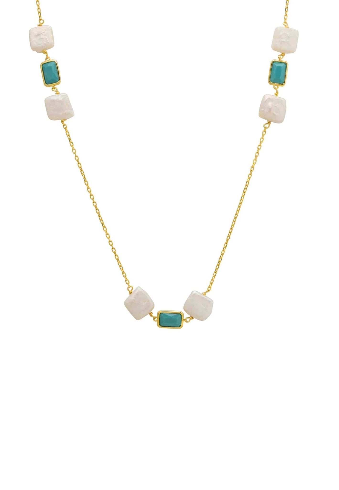 Latelita Sicily 120Cm Necklace Gold Turquoise 1 Latelita Sicily 120Cm Necklace Gold Turquoise
