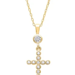 Latelita Sparkling Cross Pendant Necklace Gold
