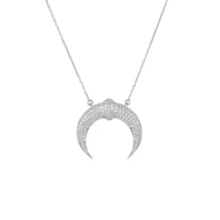 Latelita Sparkling Tusk Horn Necklace Silver
