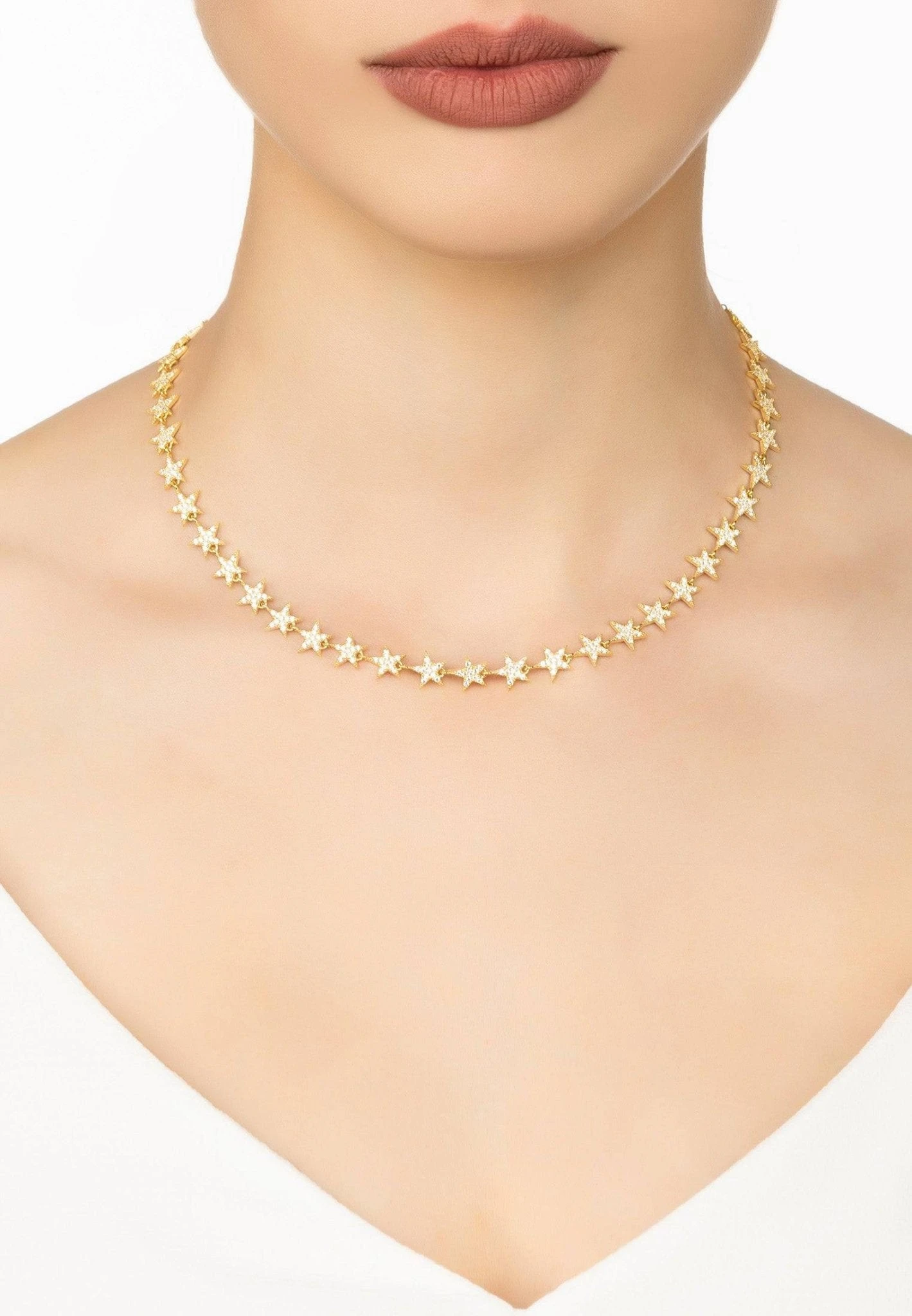 Latelita Star Strand Choker Necklace Gold 2 Latelita Star Strand Choker Necklace Gold - Image 2