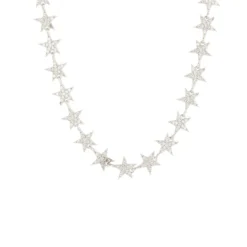 Latelita Star Strand Choker Necklace Silver