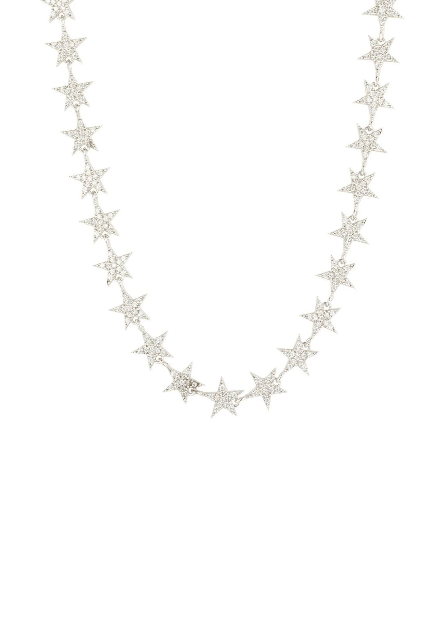 Latelita Star Strand Choker Necklace Silver 1 Latelita Star Strand Choker Necklace Silver