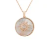 Latelita Sunburst Round White Mother Of Pearl Necklace Rosegold