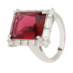 Latelita Tudor Silver Ring Ruby