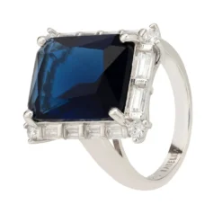 Latelita Tudor Silver Ring Sapphire