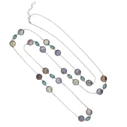 Latelita Turin 120Cm Long Pearl And Blue Topaz Necklace Silver -Cheap Gemiracle Store turin 120cm long pearl and blue topaz necklace silver 189356