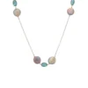 Latelita Turin 120Cm Long Pearl And Blue Topaz Necklace Silver