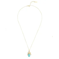 Latelita Turquoise & Pearl Gemstone Bee Pendant Necklace Gold -Cheap Gemiracle Store turquoise pearl gemstone bee pendant necklace gold 585126