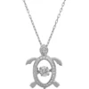 Latelita Turtle Floating Sparkle Necklace Silver