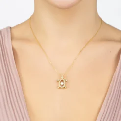 Latelita Turtle Floating Sparkle Necklace Silver -Cheap Gemiracle Store turtle floating sparkle necklace silver 993557