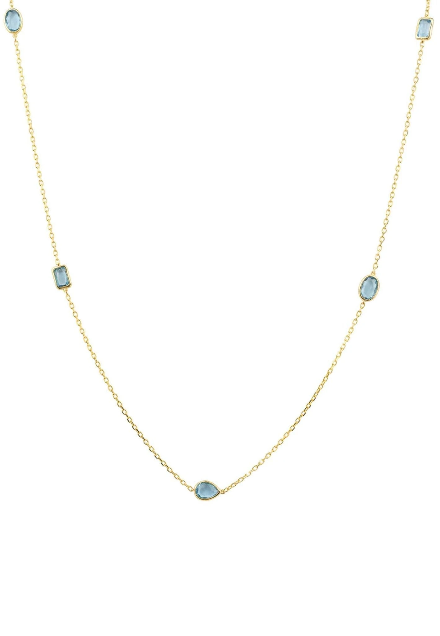 Latelita Venice 120Cm Long Chain Necklace Gold Blue Topaz 3 Latelita Venice 120Cm Long Chain Necklace Gold Blue Topaz - Image 3
