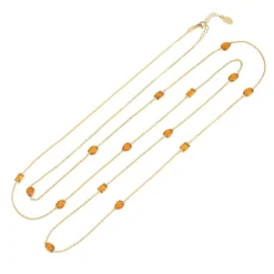 Latelita Venice 120Cm Long Chain Necklace Gold Citrine