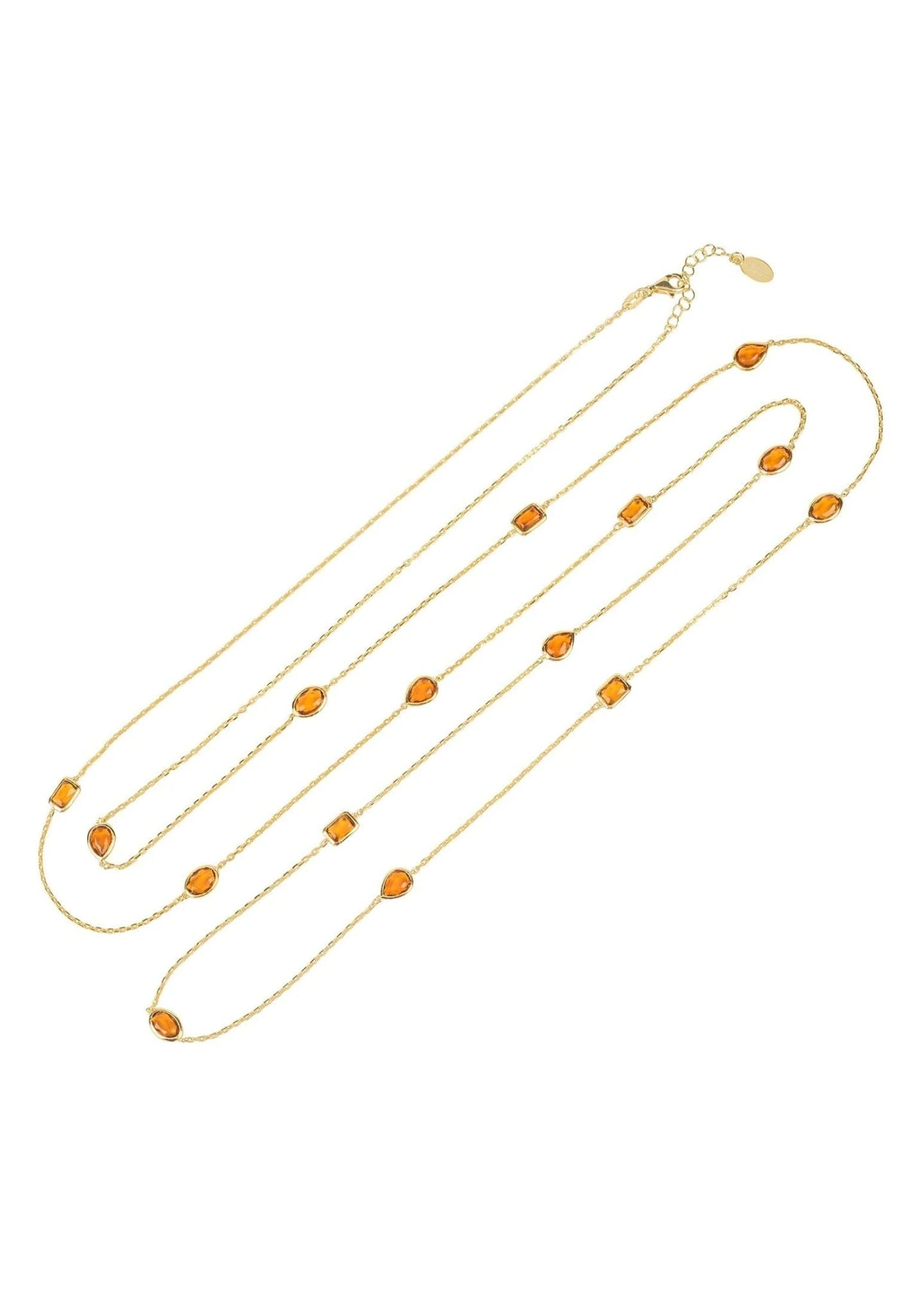 Latelita Venice 120Cm Long Chain Necklace Gold Citrine 1 Latelita Venice 120Cm Long Chain Necklace Gold Citrine