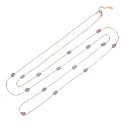 Latelita Venice 120Cm Long Chain Necklace Rosegold Amethyst
