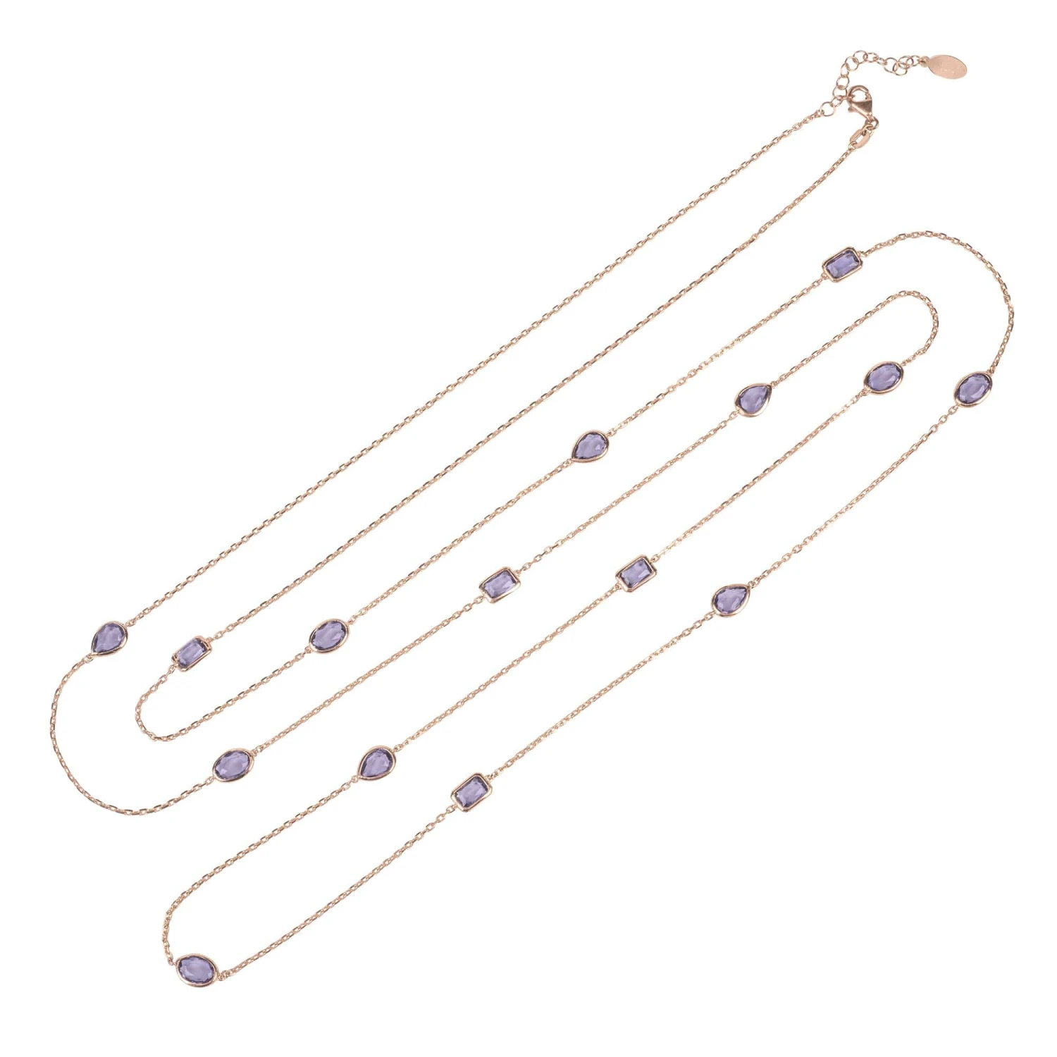 Latelita Venice 120Cm Long Chain Necklace Rosegold Amethyst 1 Latelita Venice 120Cm Long Chain Necklace Rosegold Amethyst