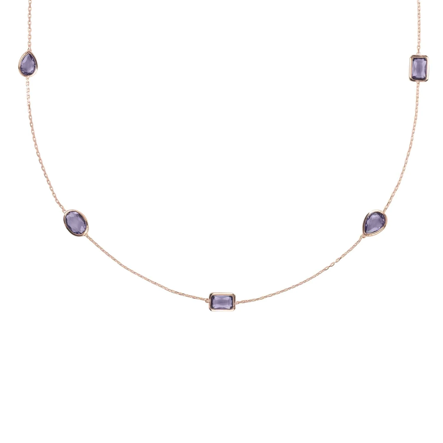 Latelita Venice 120Cm Long Chain Necklace Rosegold Amethyst 2 Latelita Venice 120Cm Long Chain Necklace Rosegold Amethyst - Image 2