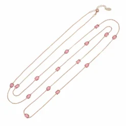 Latelita Venice 120Cm Long Chain Necklace Rosegold Pink Tourmaline