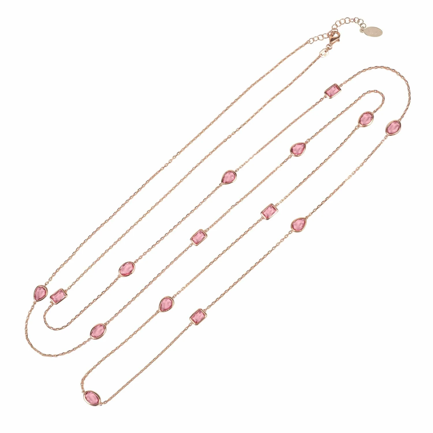 Latelita Venice 120Cm Long Chain Necklace Rosegold Pink Tourmaline 1 Latelita Venice 120Cm Long Chain Necklace Rosegold Pink Tourmaline