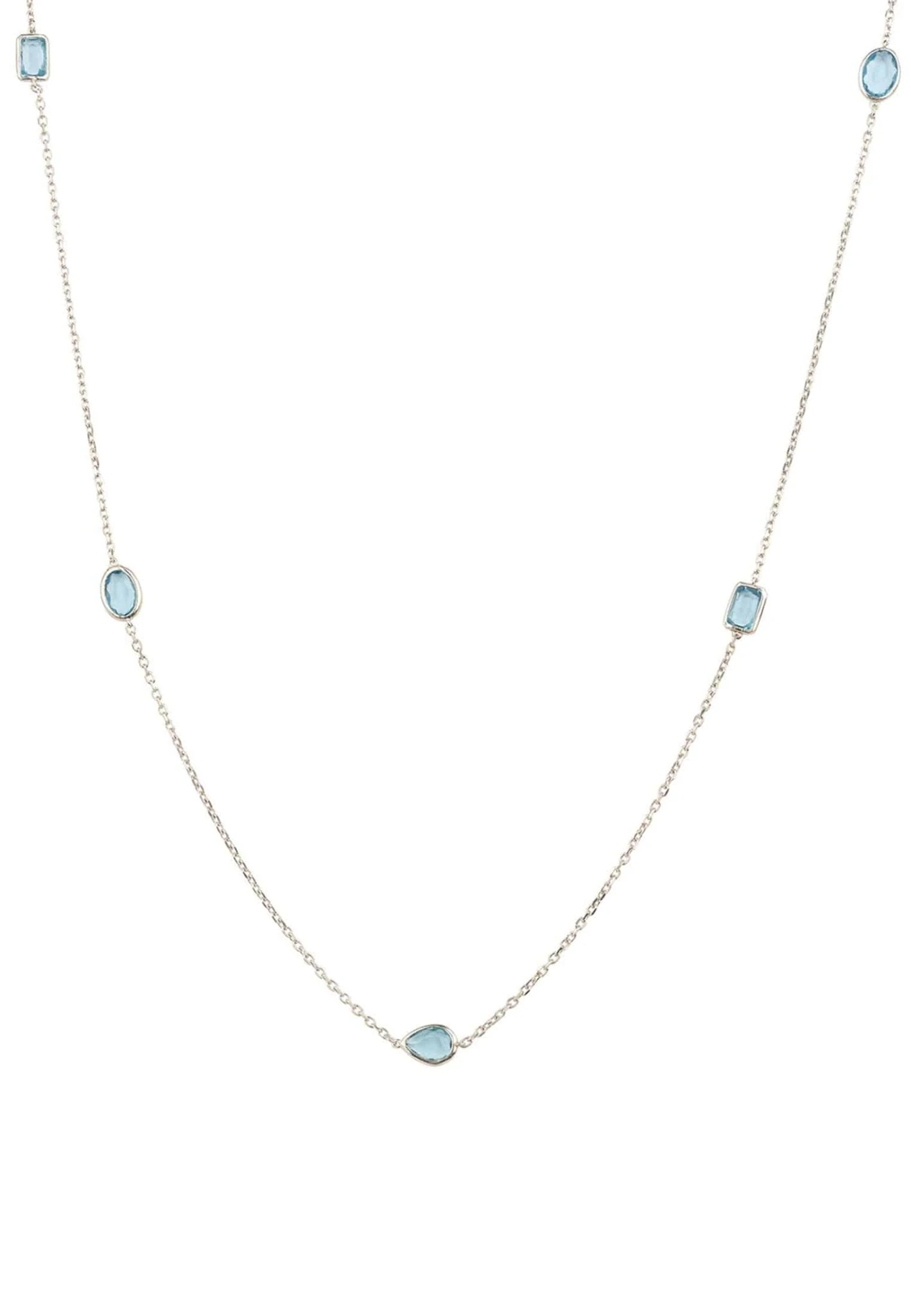 Latelita Venice 120Cm Long Chain Necklace Silver Blue Topaz 3 Latelita Venice 120Cm Long Chain Necklace Silver Blue Topaz - Image 3
