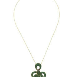 Latelita Viper Snake Pendant Necklace Gold Emerald -Cheap Gemiracle Store viper snake pendant necklace gold emerald 757680
