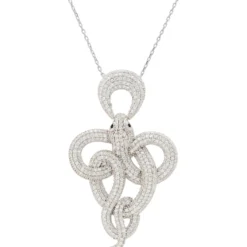 Latelita Viper Snake Pendant Necklace Silver White