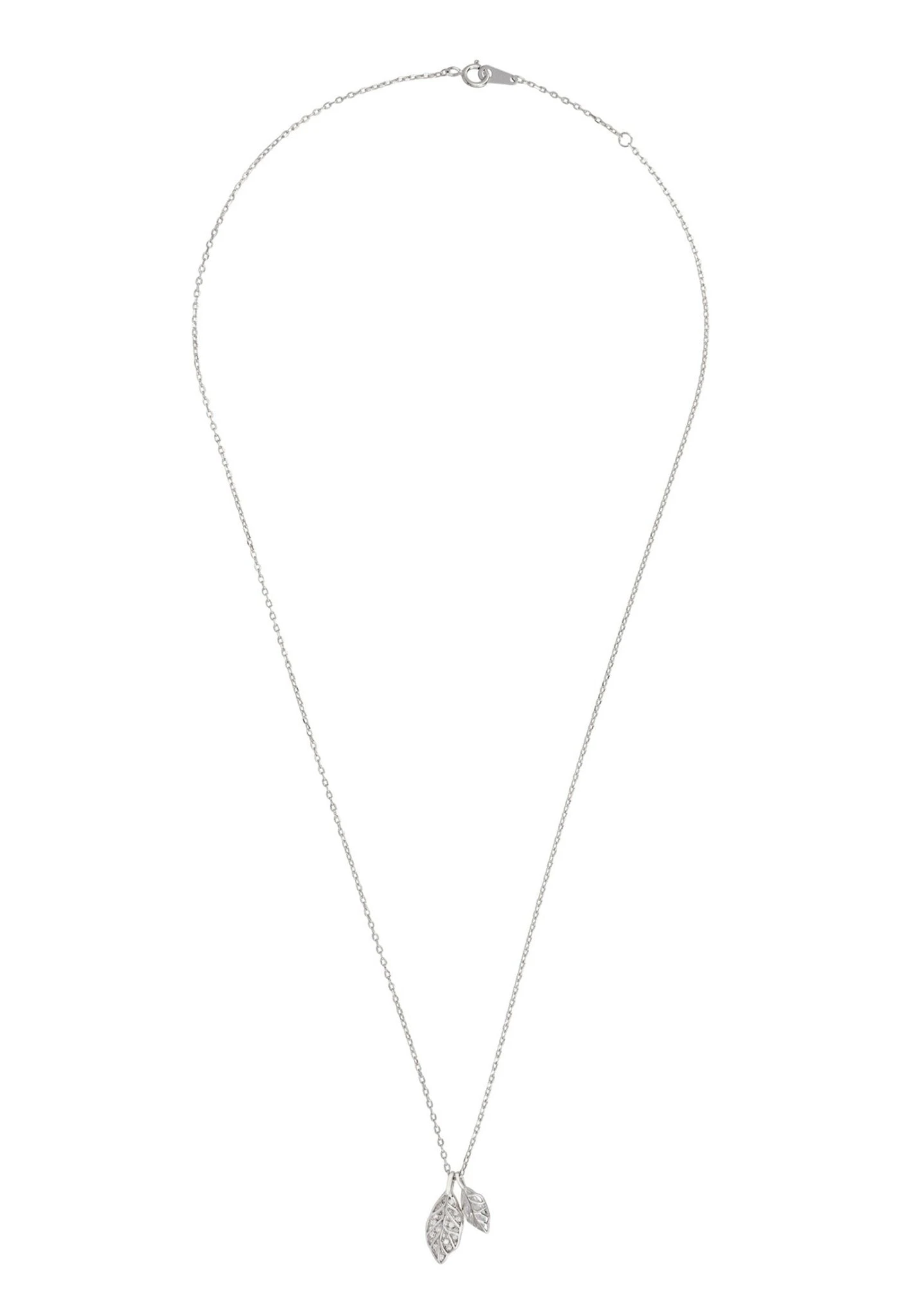 Latelita Willow Double Leaf Necklace Silver 3 Latelita Willow Double Leaf Necklace Silver - Image 3