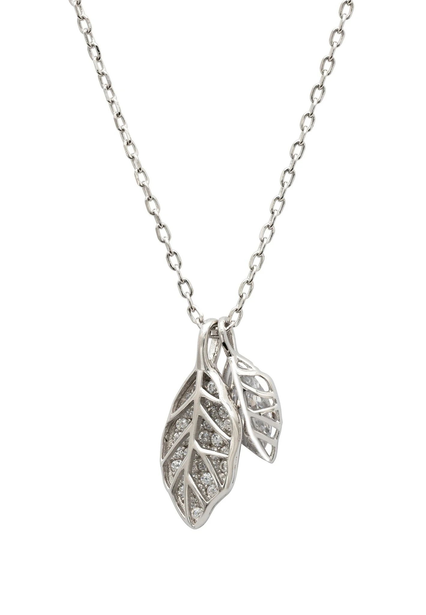 Latelita Willow Double Leaf Necklace Silver 1 Latelita Willow Double Leaf Necklace Silver