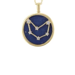 Latelita Zodiac Lapis Lazuli Gemstone Star Constellation Pendant Necklace Gold Capricorn