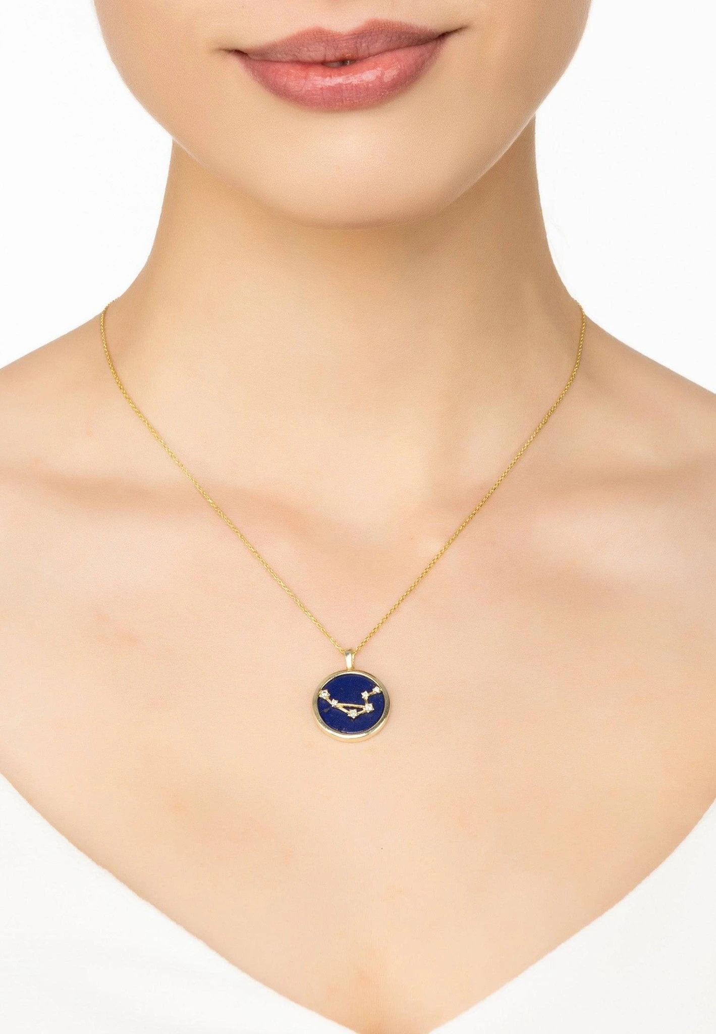 Latelita Zodiac Lapis Lazuli Gemstone Star Constellation Pendant Necklace Gold Libra 2 Latelita Zodiac Lapis Lazuli Gemstone Star Constellation Pendant Necklace Gold Libra - Image 2