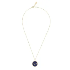 Latelita Zodiac Lapis Lazuli Gemstone Star Constellation Pendant Necklace Gold Pisces -Cheap Gemiracle Store zodiac lapis lazuli gemstone star constellation pendant necklace gold pisces 952458
