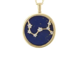 Latelita Zodiac Lapis Lazuli Gemstone Star Constellation Pendant Necklace Gold Scorpio