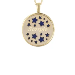 Latelita Zodiac Lapis Lazuli Gemstone Star Constellation Pendant Necklace Gold Scorpio -Cheap Gemiracle Store zodiac lapis lazuli gemstone star constellation pendant necklace gold scorpio 985011